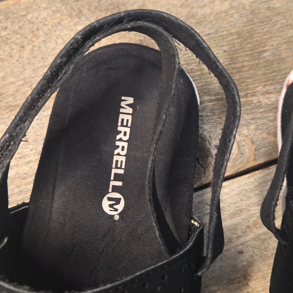 Black Merrell 2 Strap Sandals Size 8 - Picture 3 of 7